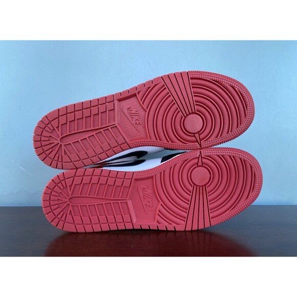 Nike Air Jordan 1 Low GS Bred Toe Black/Red Size 7Y (Women's Sz 8.5) 553560-612 - Picture 10 of 11